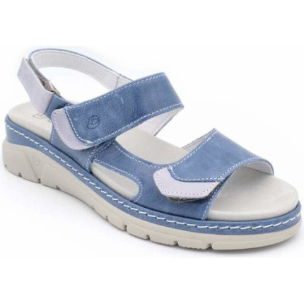 SUAVE 3351 COBALTO - Sandalias en piel anatómicas con cierre de velcro