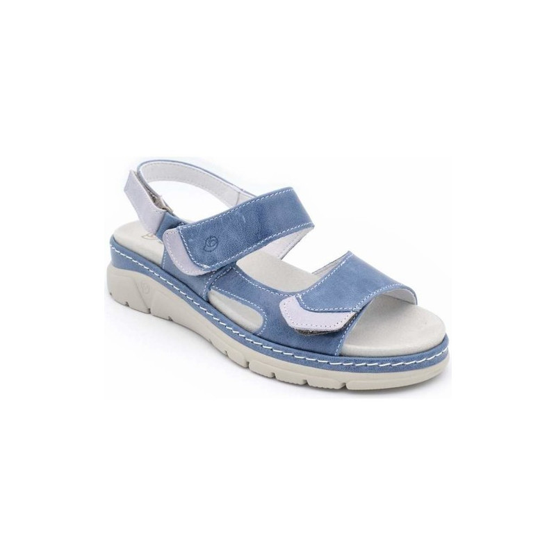 SUAVE 3351 COBALTO - Sandalias en piel anatómicas con cierre de velcro