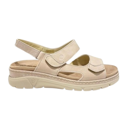 SUAVE 3351 beige - Sandalias en piel anatómicas con cierre de velcro
