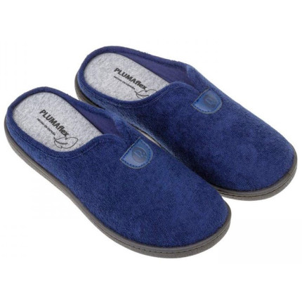Plumaflex 12104 azul marino - Zapatillas de casa para hombre de primavera en rizo con plantillas de gel
