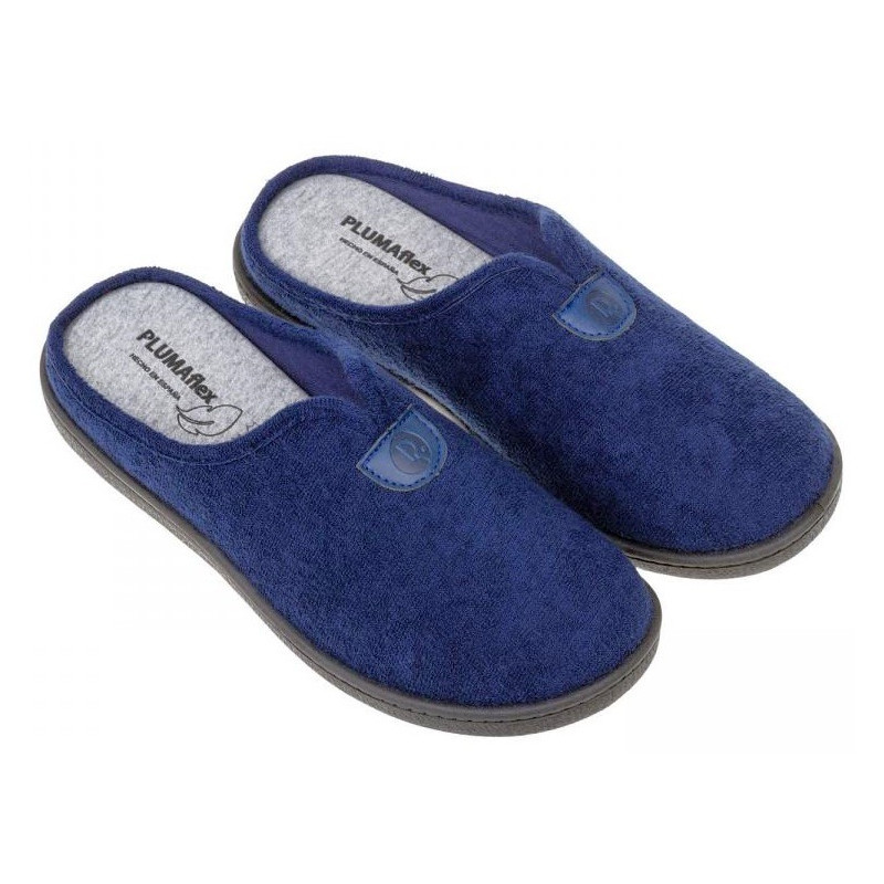 Plumaflex 12104 azul marino - Zapatillas de casa para hombre de primavera en rizo con plantillas de gel
