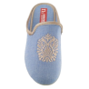 Norteñas 103525 azul claro jeans - Zapatillas de casa de primavera en tela con cuñita forrada y empeine con escudo bordado