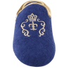 Norteñas 9-35-23 azul marino - Zapatillas de casa de rizo con escudo bordado