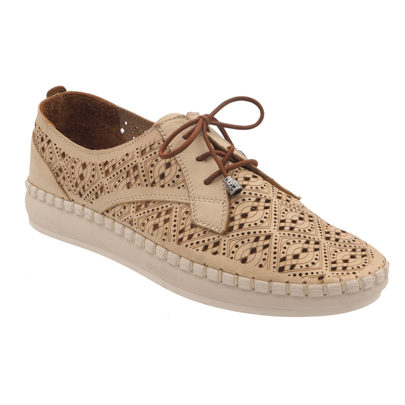 48 HORAS 2501 hielo - Zapatos de cordones calados para mujer