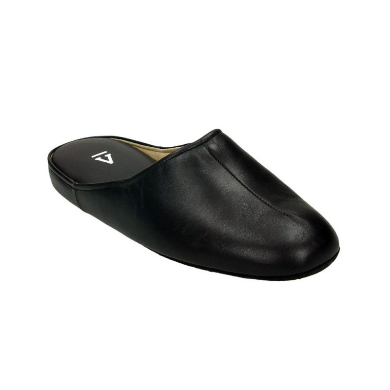 Zapatillas para estar en casa hechas en piel para hombre color marrón, suela silenciosa Fabricada en Menorca