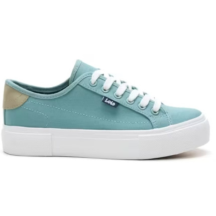 LOIS 61392 verde - Zapatillas de cordones en lona para mujer