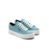 LOIS 61392 verde - Zapatillas de cordones en lona para mujer
