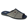 Zapatillas de estar en casa de verano para hombre en rizo, pala combinada gris y marino