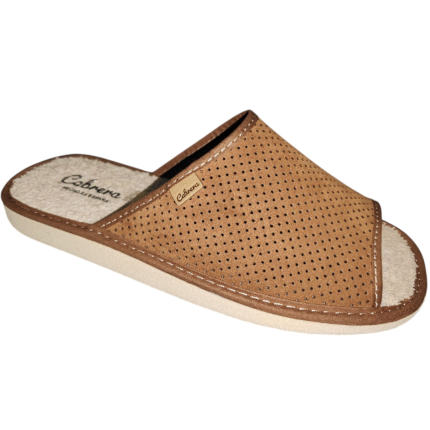 Cabrera 2883 habano - Zapatillas de verano de casa para hombre en tela picada