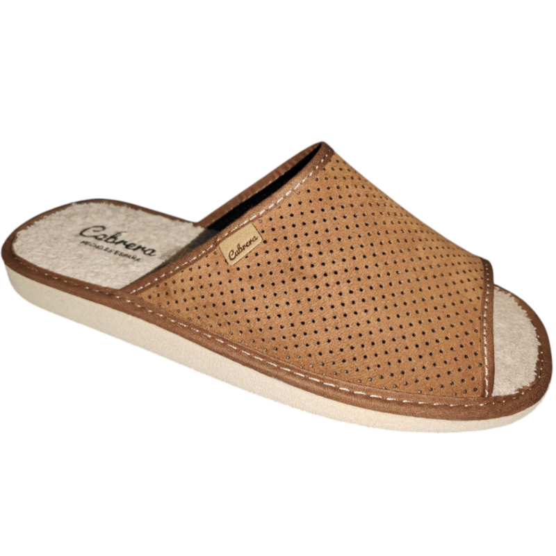 Cabrera 2883 habano - Zapatillas de verano de casa para hombre en tela picada