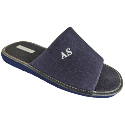 Zapatillas de casa para hombre de verano en tela azul tejano máxima calidad
