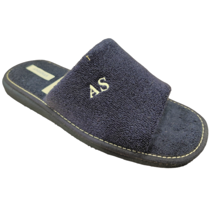 Zapatillas de casa para hombre de verano en rizo toalla azul marino maxima calidad