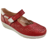 LAURA AZAÑA 26814 rojo - Merceditas de piel calados con cuña de goma