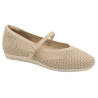 MYSOFT 082 BEIGE - Merceditas plana con tela de rejilla