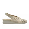 PITILLOS 10370 ORO - Zapatos asandaliado de piel con cuña