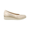 PITILLOS 10370 ORO - Zapatos asandaliado de piel con cuña