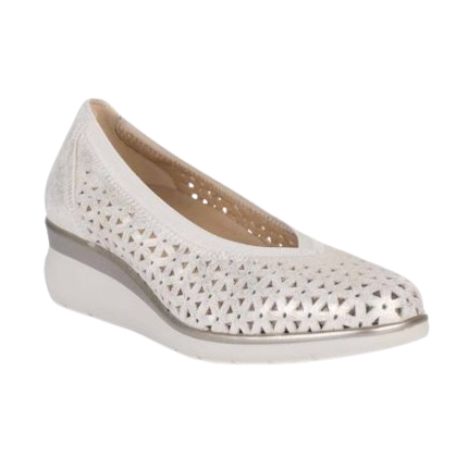 PITILLOS 10370 ORO - Zapatos asandaliado de piel con cuña