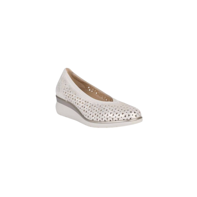 PITILLOS 10370 ORO - Zapatos asandaliado de piel con cuña
