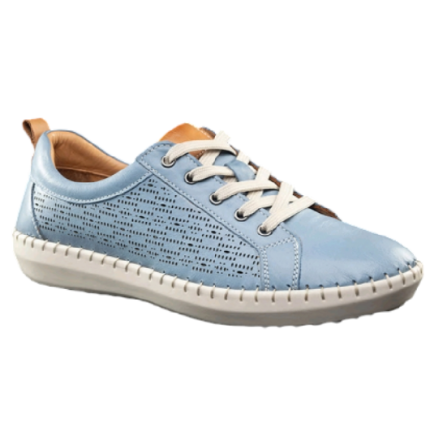 ERASE 30-168 celeste - Zapatos de cordones de piel para mujer