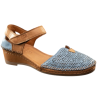ERASE 383-176 azul jeans - Zapatos de piel con cuña y puntera cerrada y cierre de velcro