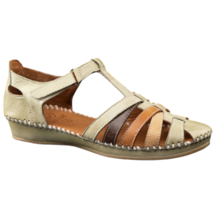 ERASE 793-56 KAKI - Sandalia de piel de tiras