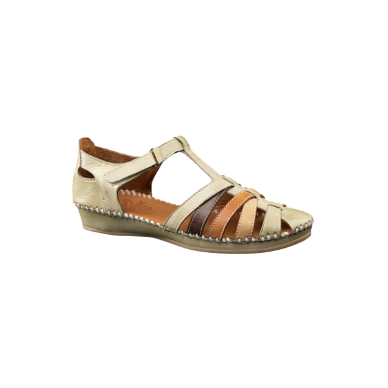 ERASE 793-56 KAKI - Sandalia de piel de tiras