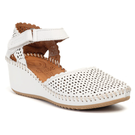 ERASE 793-59 BLANCO - Zapatos de piel asandaliados