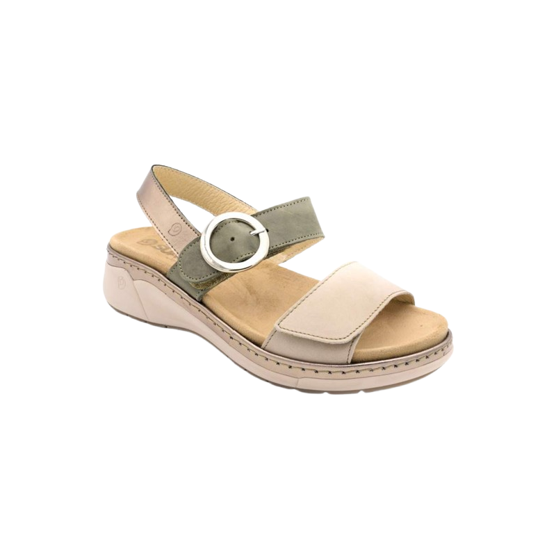 Suave 3314 verde - Sandalias de piel con hebilla metálica y plantilla extraíbles