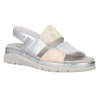 Suave 3360 plata - Sandalias de piel con elasticos y plantilla extraíbles