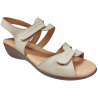 Sandalias de cuña con dos pequeños velcros lisas en beige
