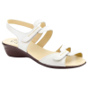 Sandalias de cuña con dos pequeños velcros lisas en color blanco