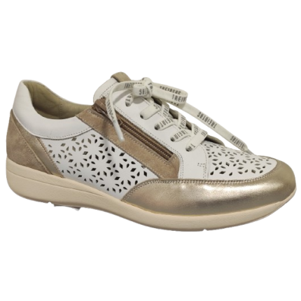 Treintas 4312 oro - Zapatos de cordones para mujer en piel