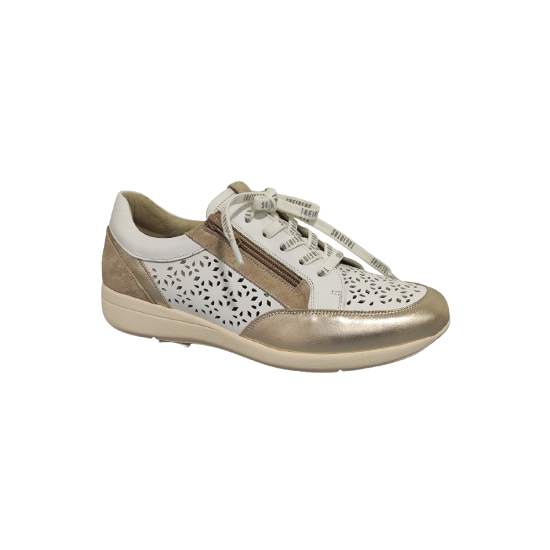 Treintas 4312 oro - Zapatos de cordones para mujer en piel