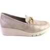 TREINTAS 4316 ORO - Zapatos tipo mocasín en piel con cuña y adorno metálico