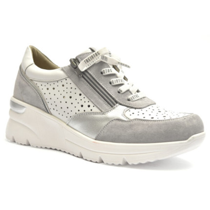 Treintas 4323 gris - Zapatos de cordones con cuña alta