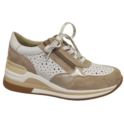 Treintas 4325 BEIGE - Zapatos de cordones con cuña alta