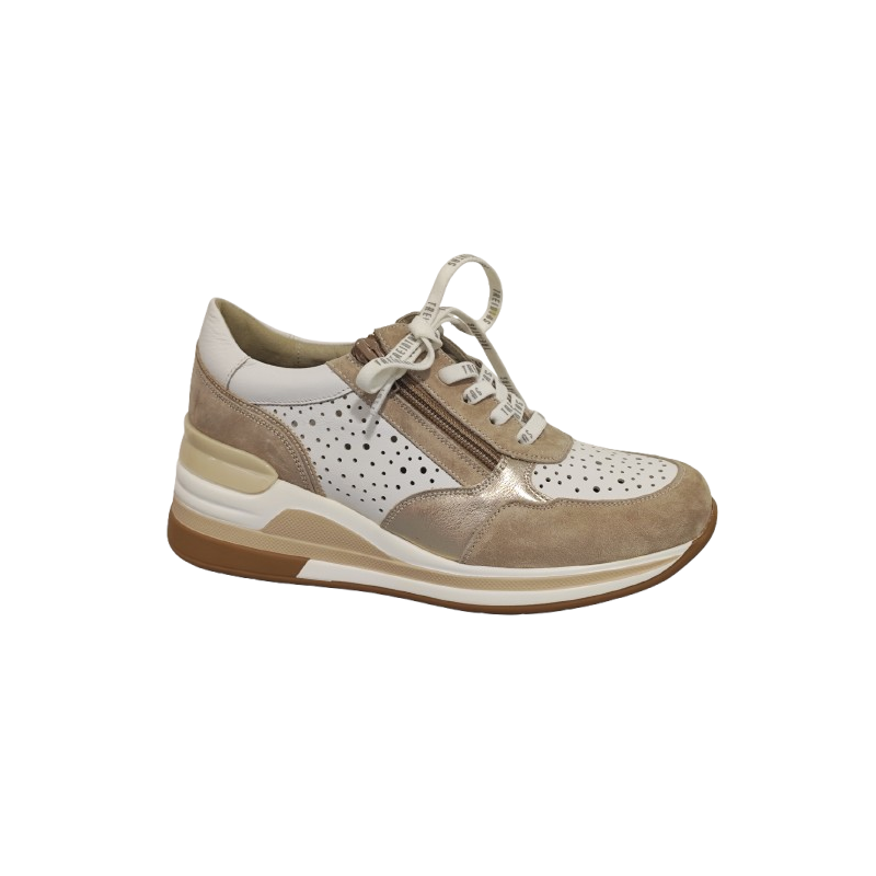 Treintas 4325 BEIGE - Zapatos de cordones con cuña alta