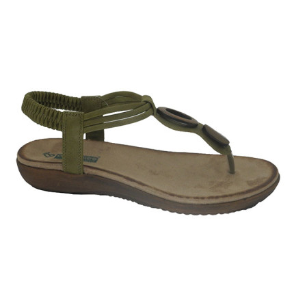 AMARPIES 17063 KAKI - Sandalias de dedo planas para mujer
