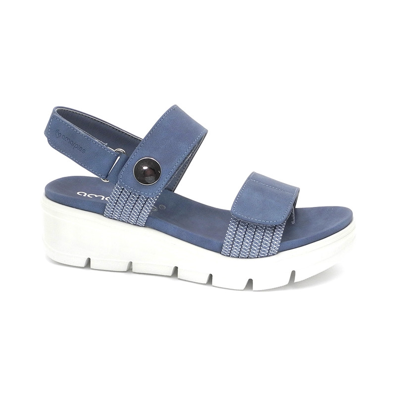 AMARPIES 23505 jeans - Sandalias con velcro y elásticos