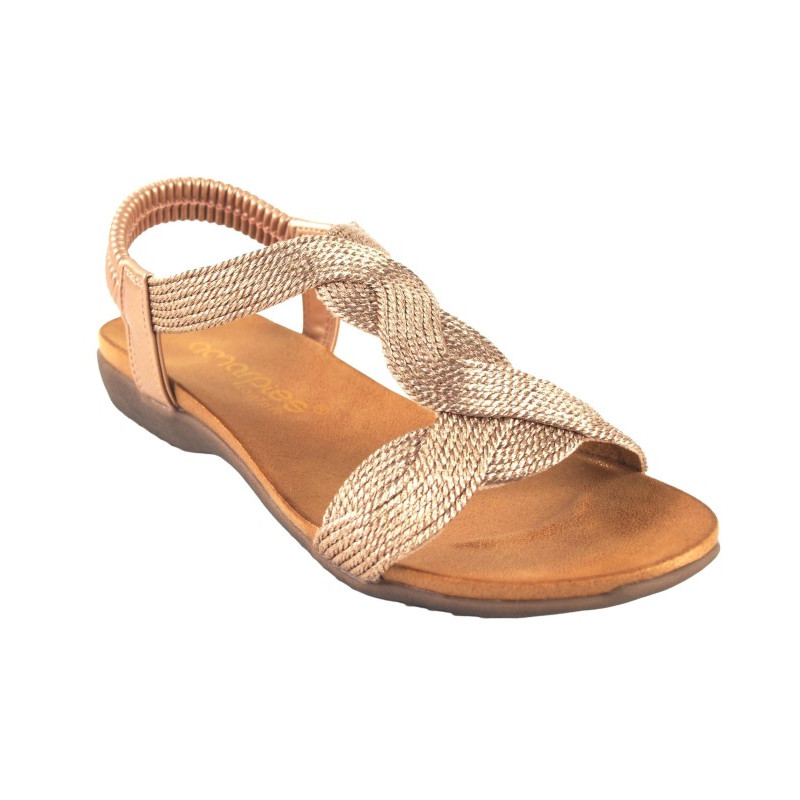 AMARPIES 23572 bronce - Sandalias de mujer con plantilla anatómicas
