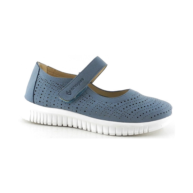 AMARPIES 28353 JEANS - Zapatos con cierre de velcro tipo merceditas muy blandos
