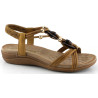 AMARPIES 28685 BRONCE - Sandalias trenzadas para mujer