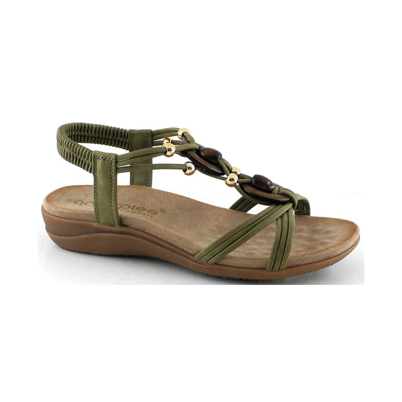 AMARPIES 28685 verde - Sandalias trenzadas para mujer