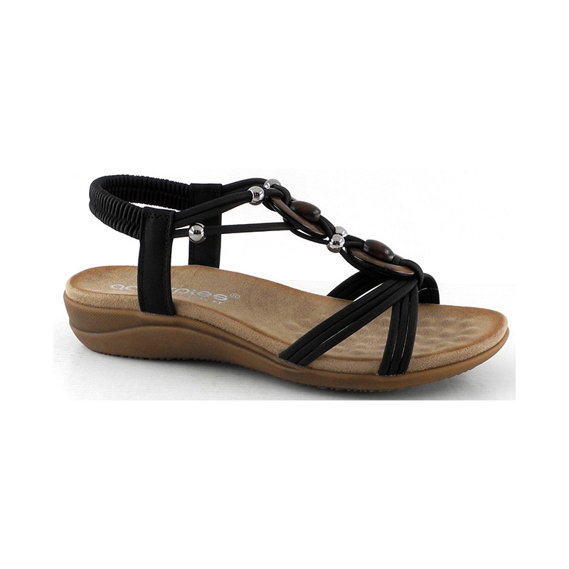 AMARPIES 28685 negro - Sandalias trenzadas para mujer