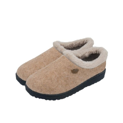 Plumaflex 80005 beige - Zapatillas de casa para mujer en paño jaspeado con plantillas de gel