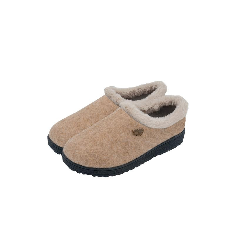 Plumaflex 80005 beige - Zapatillas de casa para mujer en paño jaspeado con plantillas de gel