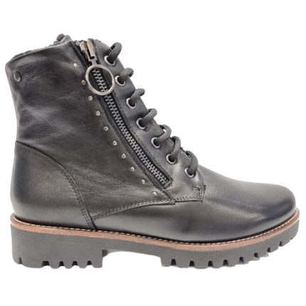 GIORDA 23954 negro - Botas de piel con cremallera y pelo interior