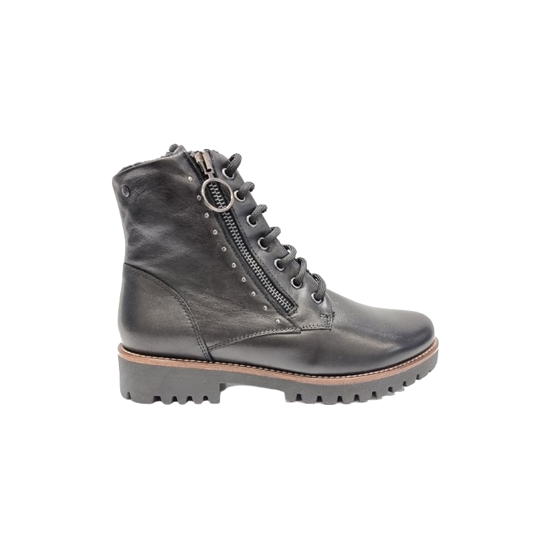 GIORDA 23954 negro - Botas de piel con cremallera y pelo interior