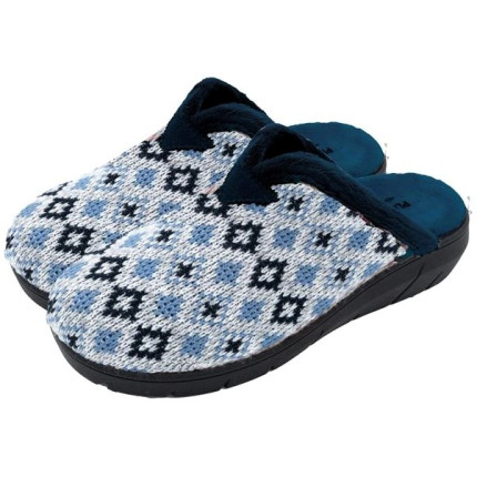 Plumaflex 14230 azul - Zapatillas de casa para mujer con cuña y tejido de lana