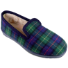 Zapatillas de estar en casa para hombre en cuadros azul y verde